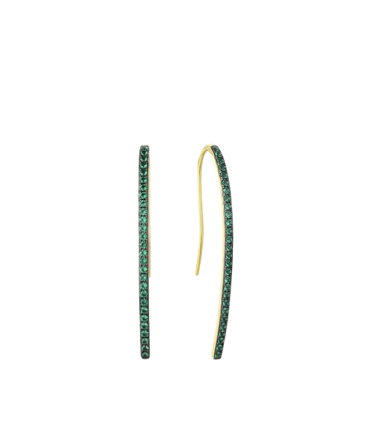 Gilded sterling silver earrings with zircons and spinels