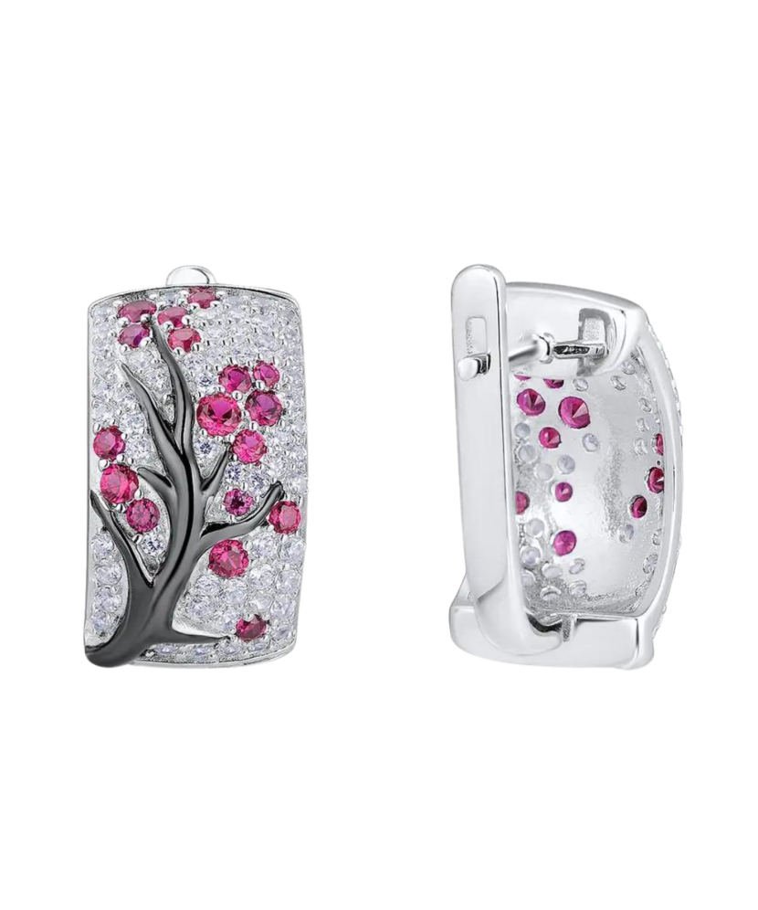 Sterling Silver earrings with zircons and spinels