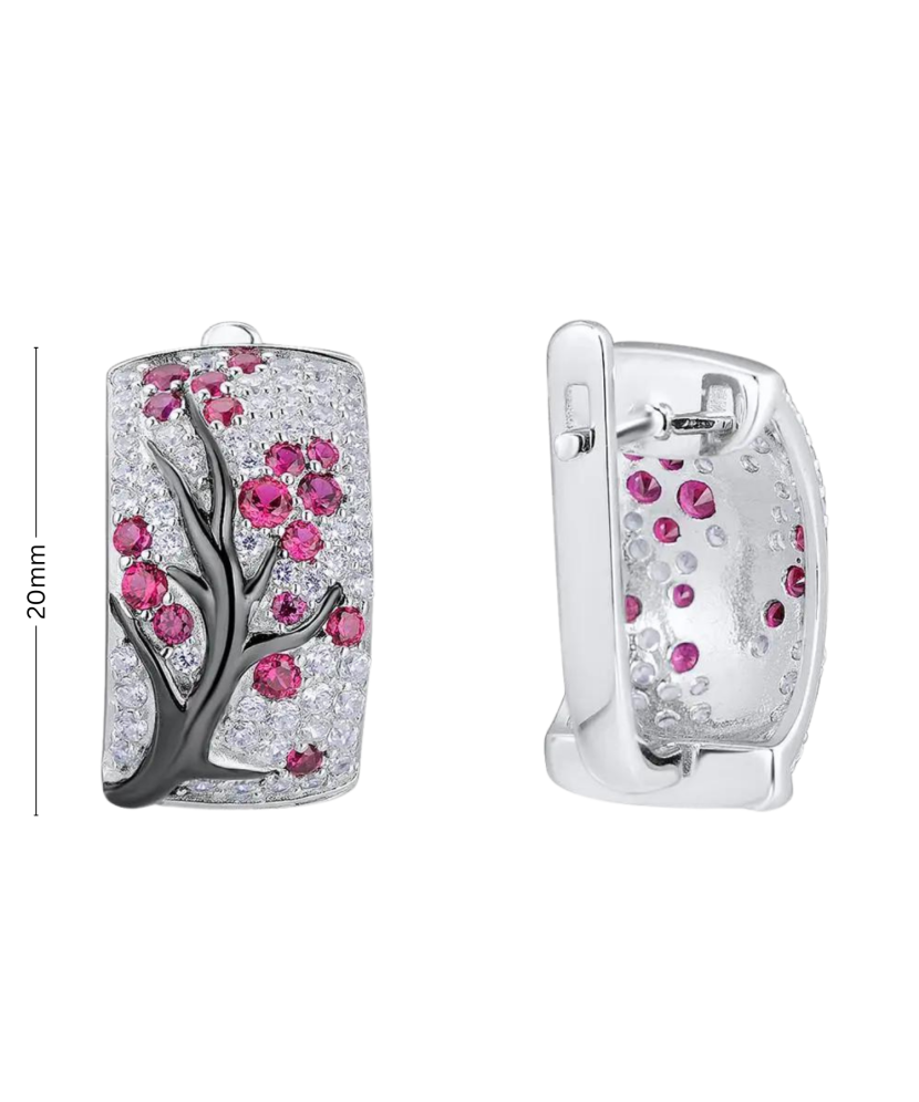 Sterling Silver earrings with zircons and spinels