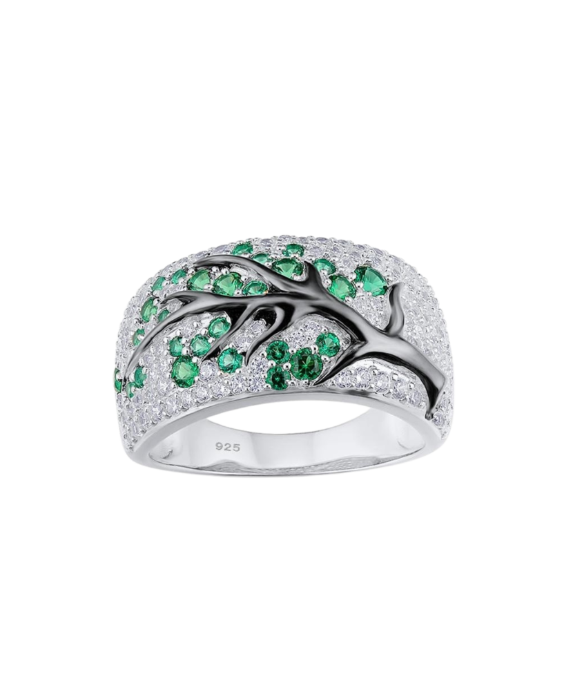 Sterling silver ring with zircons