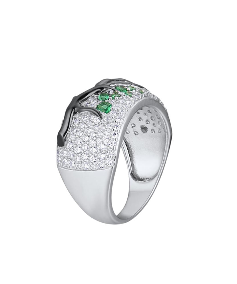 Кольцо из серебра с фианитами