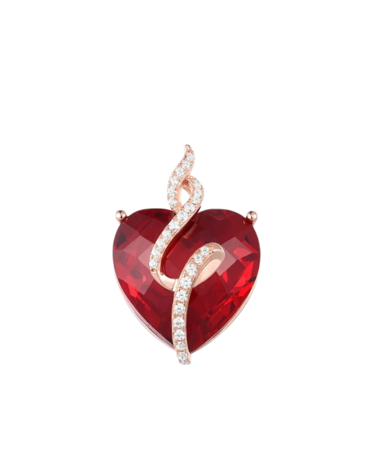 Gilded Sterling Silver pendant with zircons "Heart"
