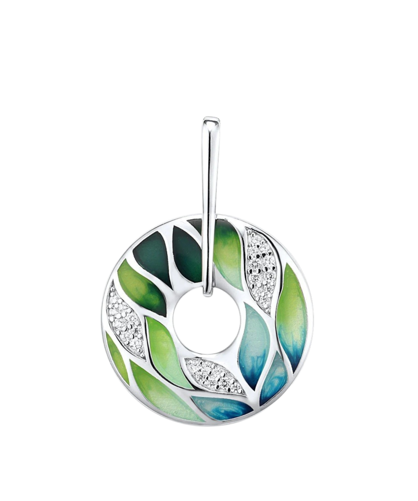 Sterling Silver pendant with zircons and enamel