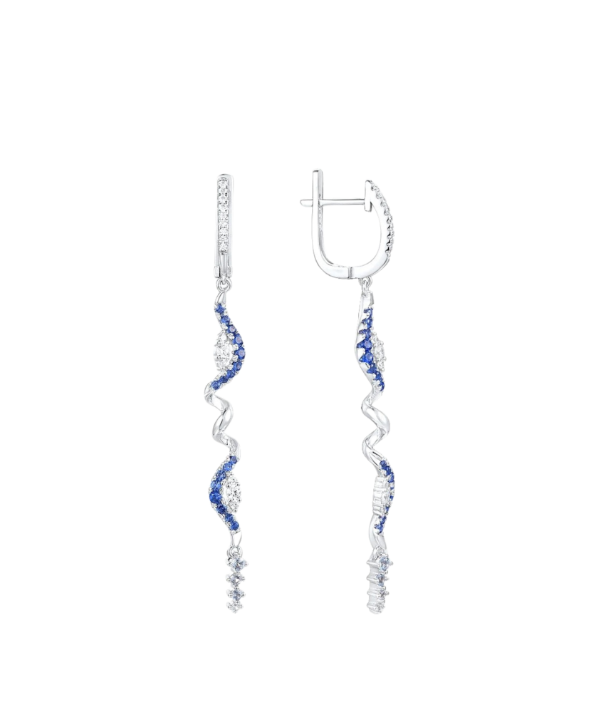 Sterling Silver earrings with zircons and spinels Sterling Silver earrings with zircons and spinels