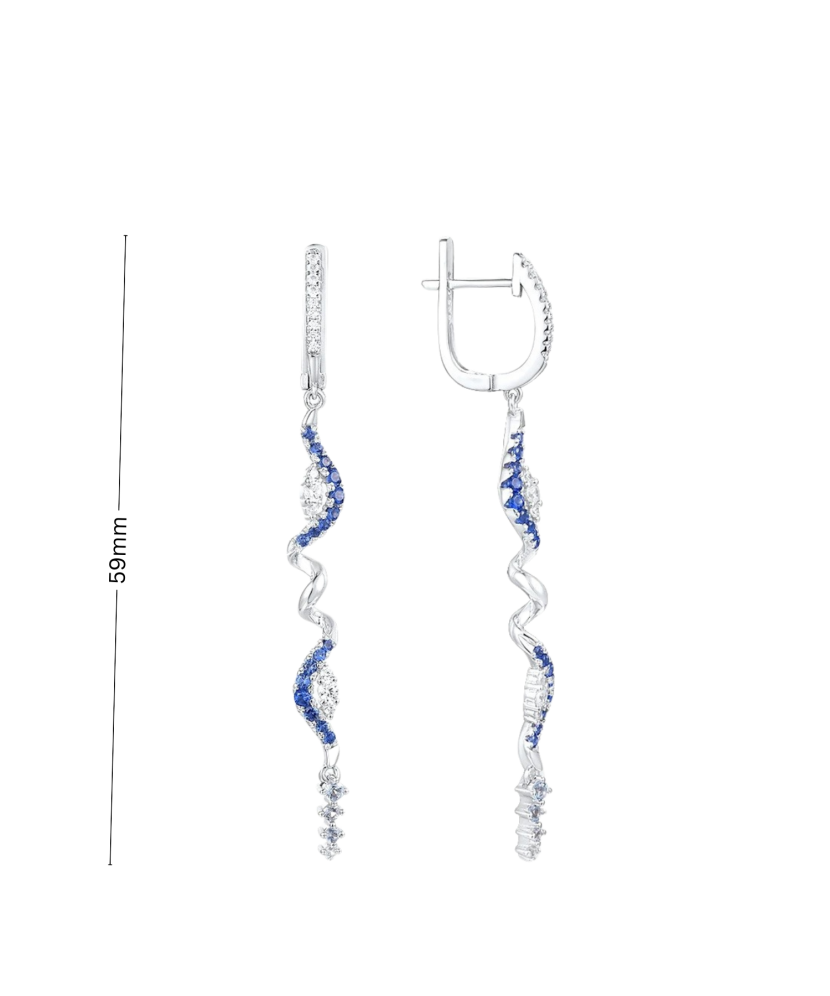 Sterling Silver earrings with zircons and spinels Sterling Silver earrings with zircons and spinels