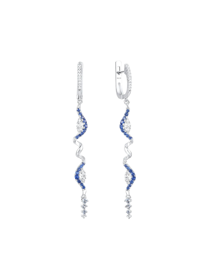 Sterling Silver earrings with zircons and spinels Sterling Silver earrings with zircons and spinels
