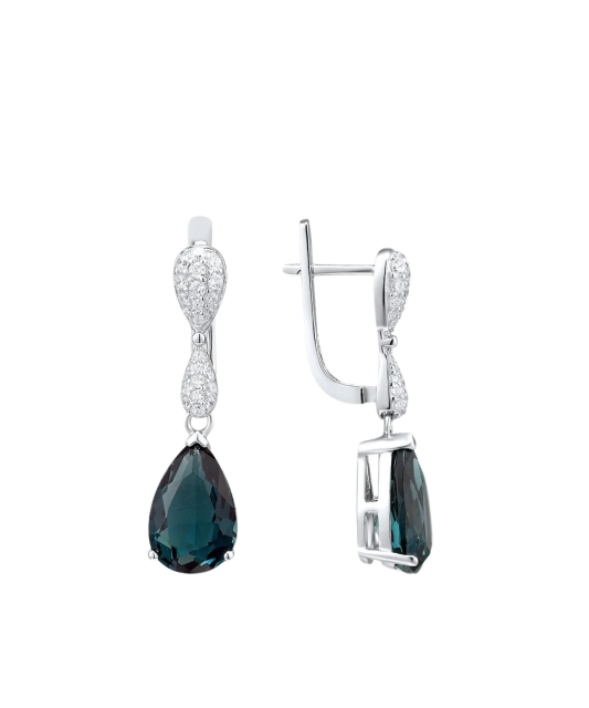 Sterling silver earrings with zircons