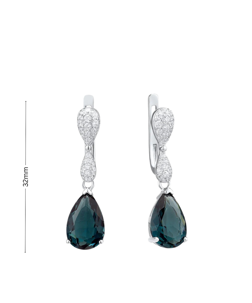 Серьги из серебра с цирконами Серьги из серебра с цирконами