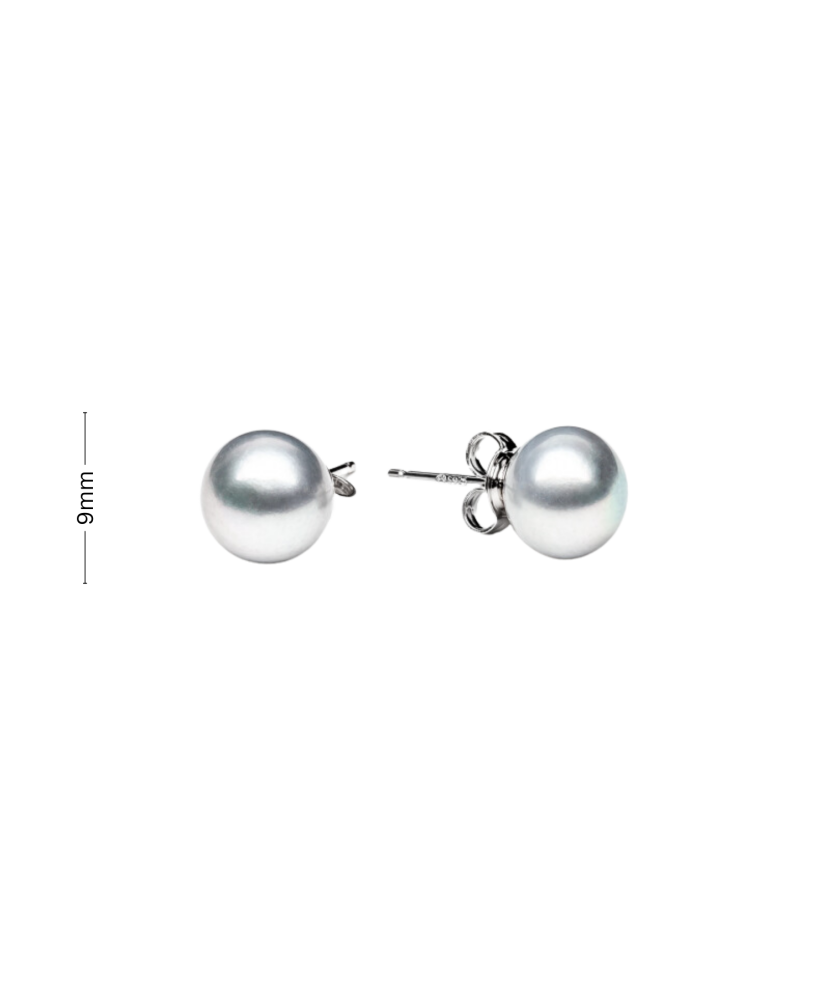 Sterling silver earrings with natural pearls