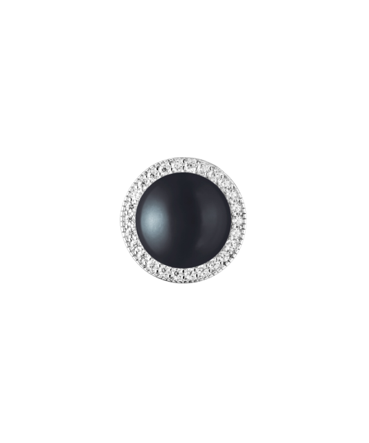Sterling silver pendant with pearl and zircons