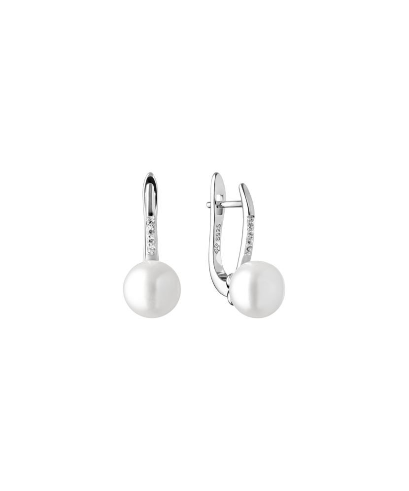 Sterling silver earrings with natural pearls Sterling silver earrings with natural pearls