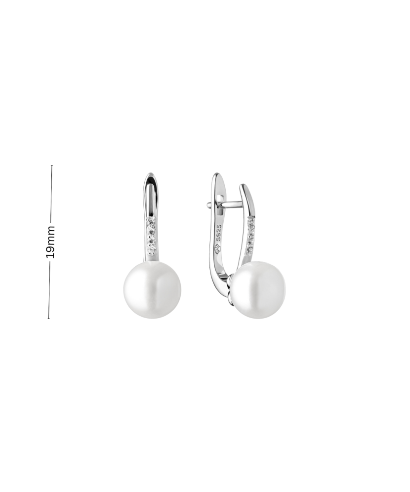 Sterling silver earrings with natural pearls Sterling silver earrings with natural pearls