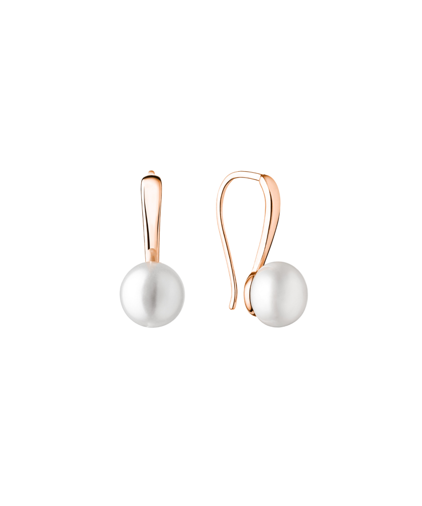 Gilded sterling silver earrings with natural pearls Gilded sterling silver earrings with natural pearls