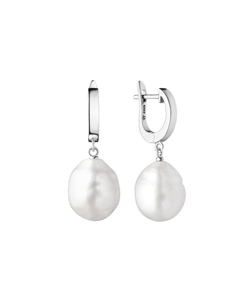 Sterling silver earrings with natural pearls