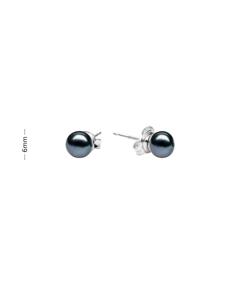 Sterling silver earrings with pearls 6mm