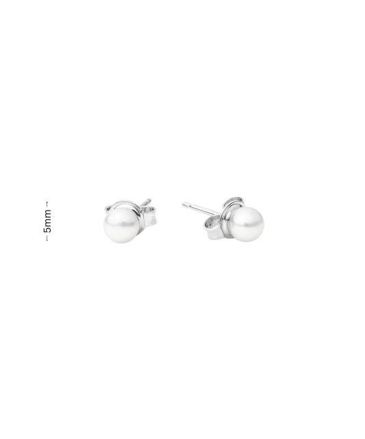 Sterling silver earrings with pearls 5mm