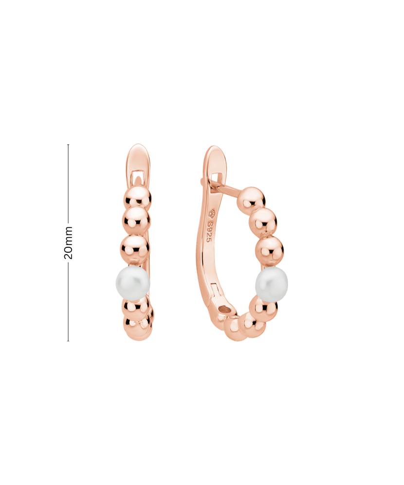 Gilded sterling silver earrings with pearls