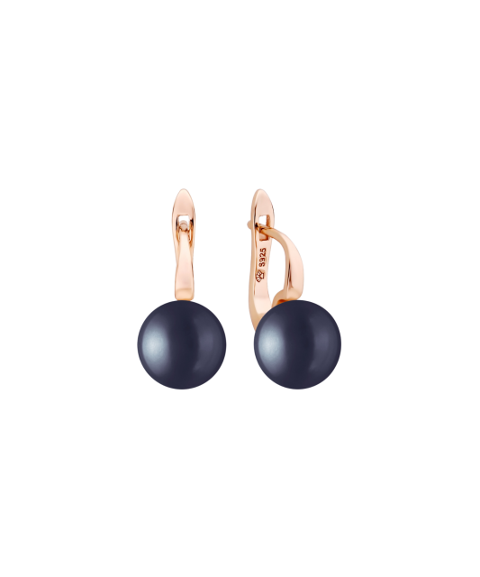 Gilded sterling silver earrings with pearls