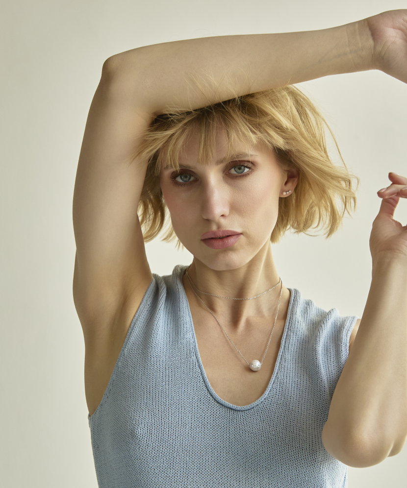 Серебряная цепочка с жемчужиной Касуми Серебряная цепочка с жемчужиной Касуми