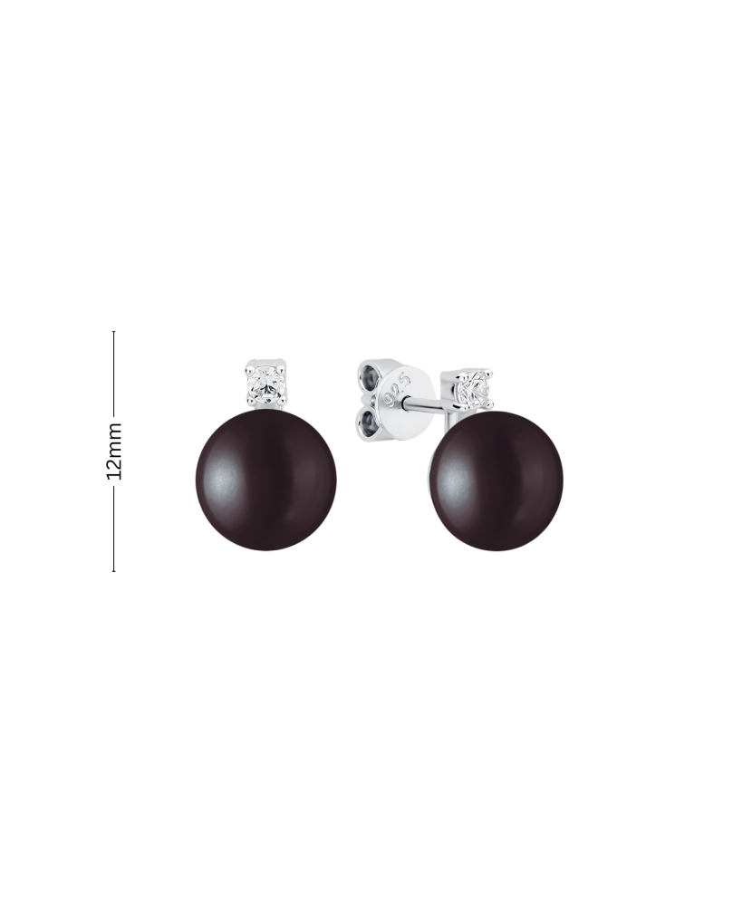 Sterling silver earrings with pearls and zircons Sterling silver earrings with pearls and zircons