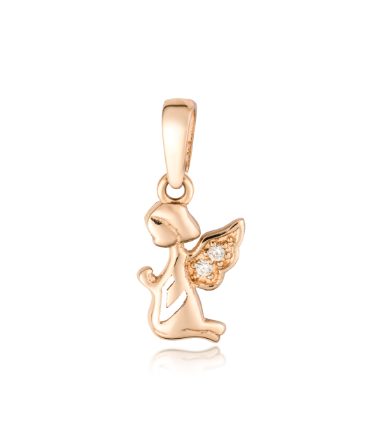 Gold pendant with zircons "angel"