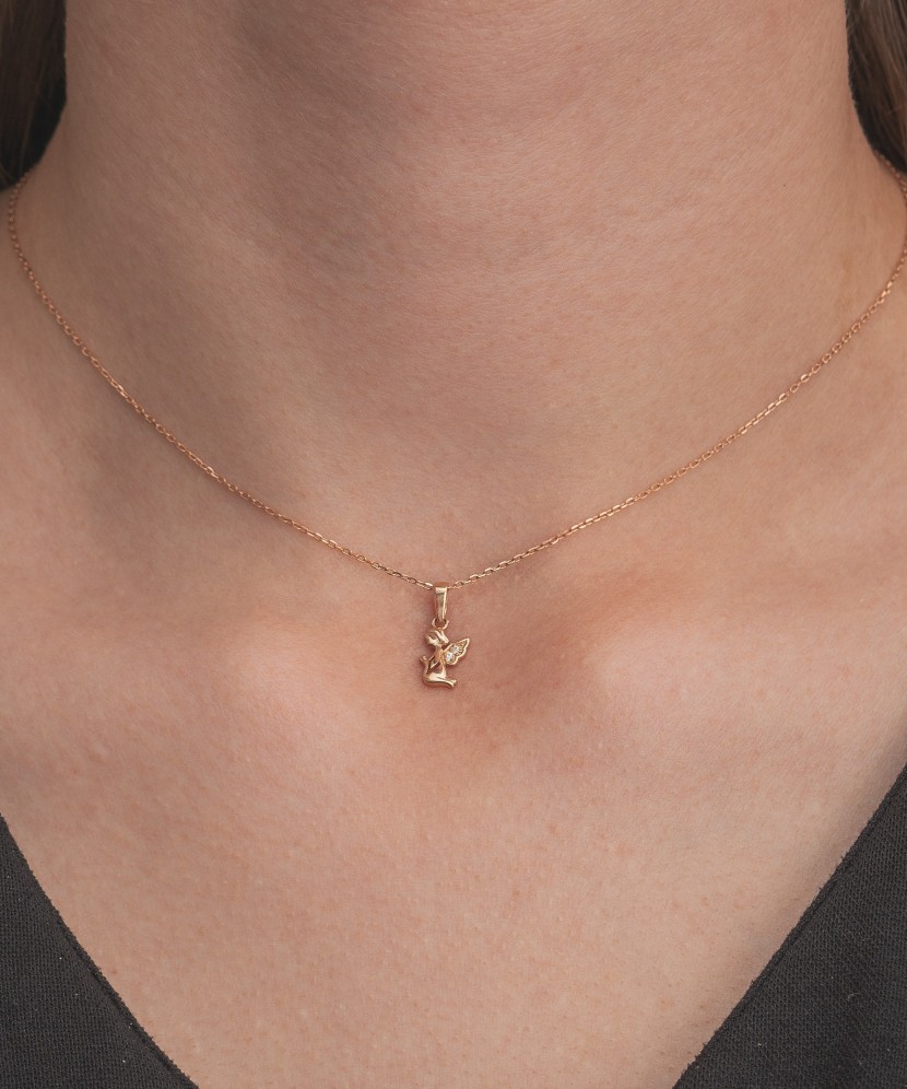 Золотой подвеска с цирконами "Ангел"