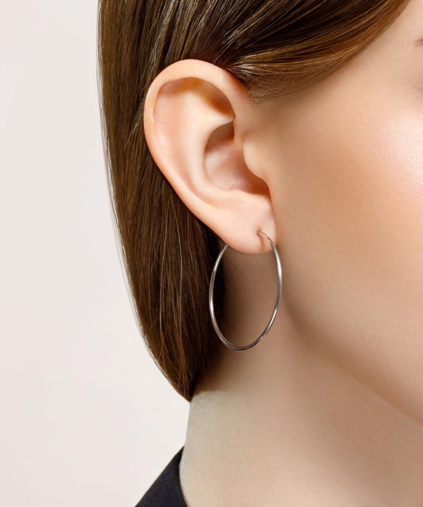 Sterling silver hoop earrings  40mm