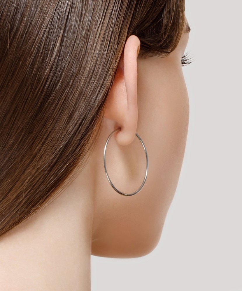 Sterling silver hoop earrings  40mm