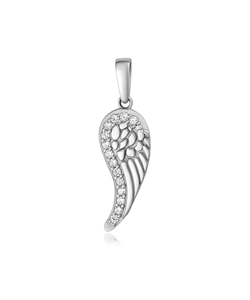 Подвеска из белого золота с цирконами "Крыло ангела" Подвеска из белого золота с цирконами "Крыло ангела"
