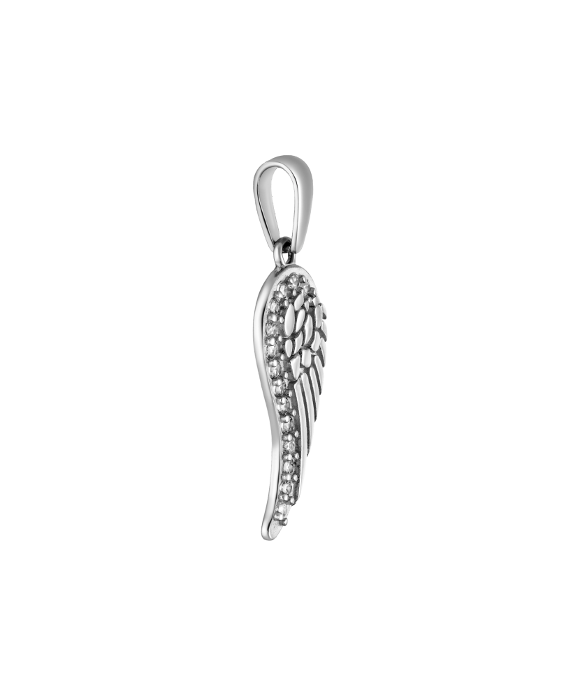 Подвеска из белого золота с цирконами "Крыло ангела" Подвеска из белого золота с цирконами "Крыло ангела"