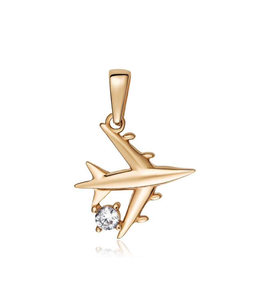 Gold pendant with zircons