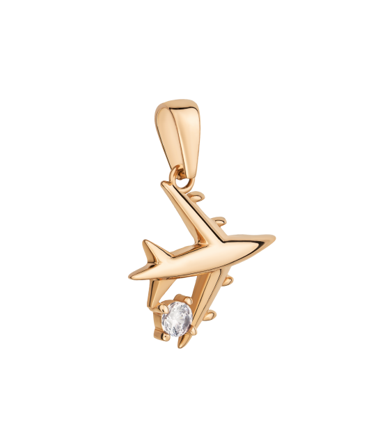 Gold pendant with zircons