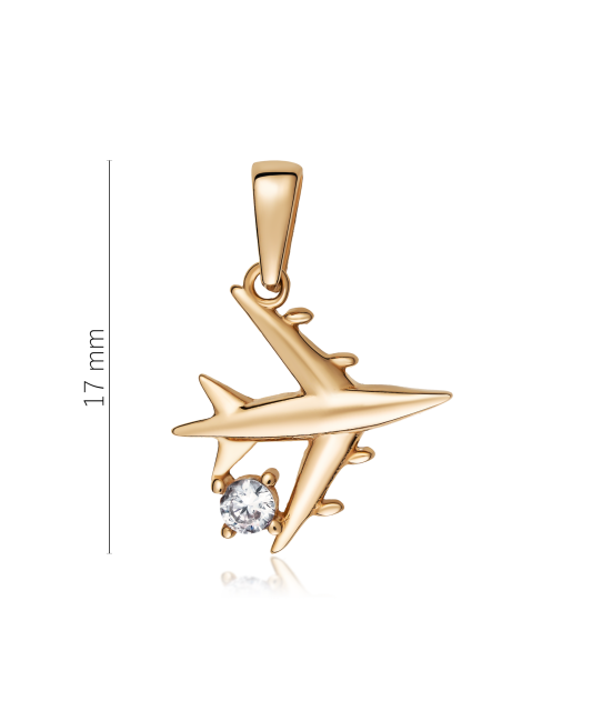 Gold pendant with zircons