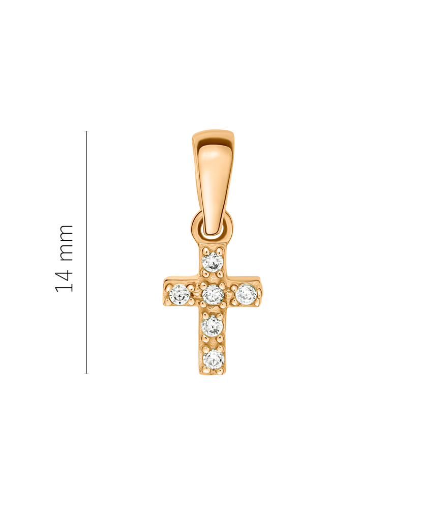 Gold pendant with zircons "cross"