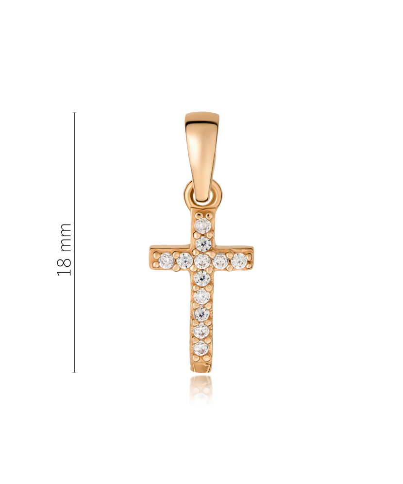 Gold pendant with zircons "cross"
