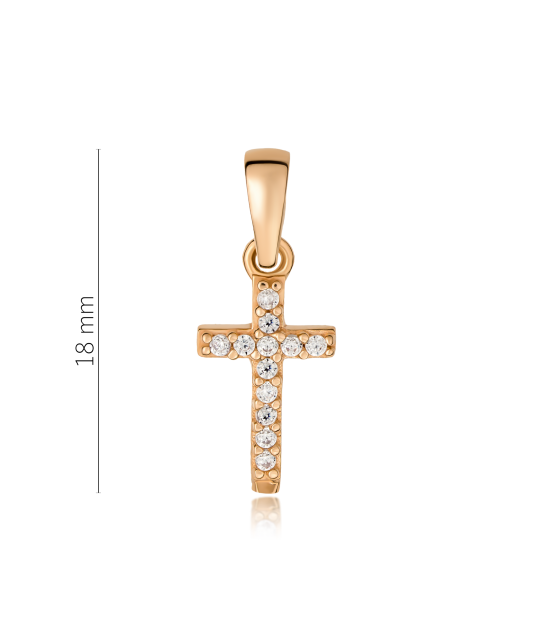 Gold pendant with zircons "cross"