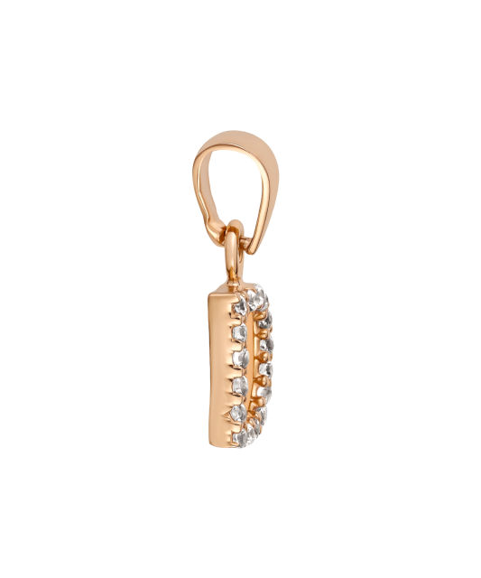 Gold pendant with zircons Letter D