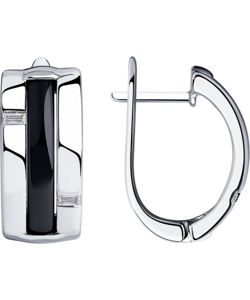 Sterling silver earrings with ceramics and zircons