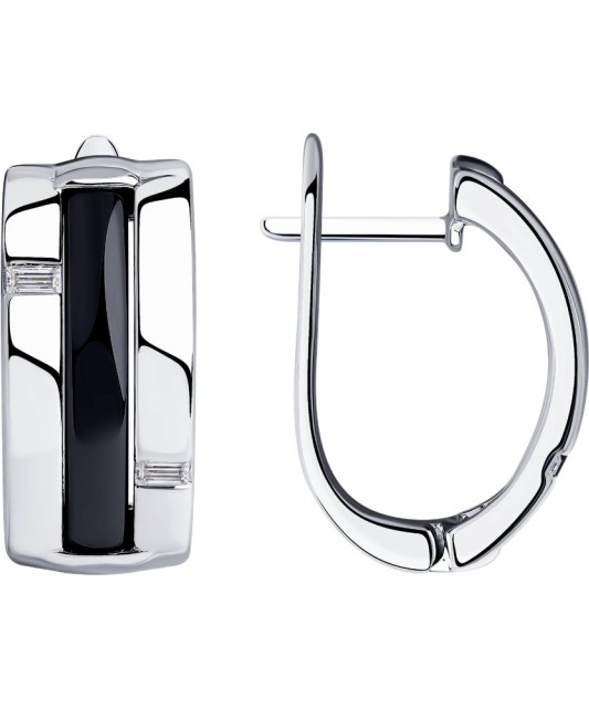 Sidabriniai auskarai su keramika ir cirkoniais - Sidabriniai auskarai - Goldinga