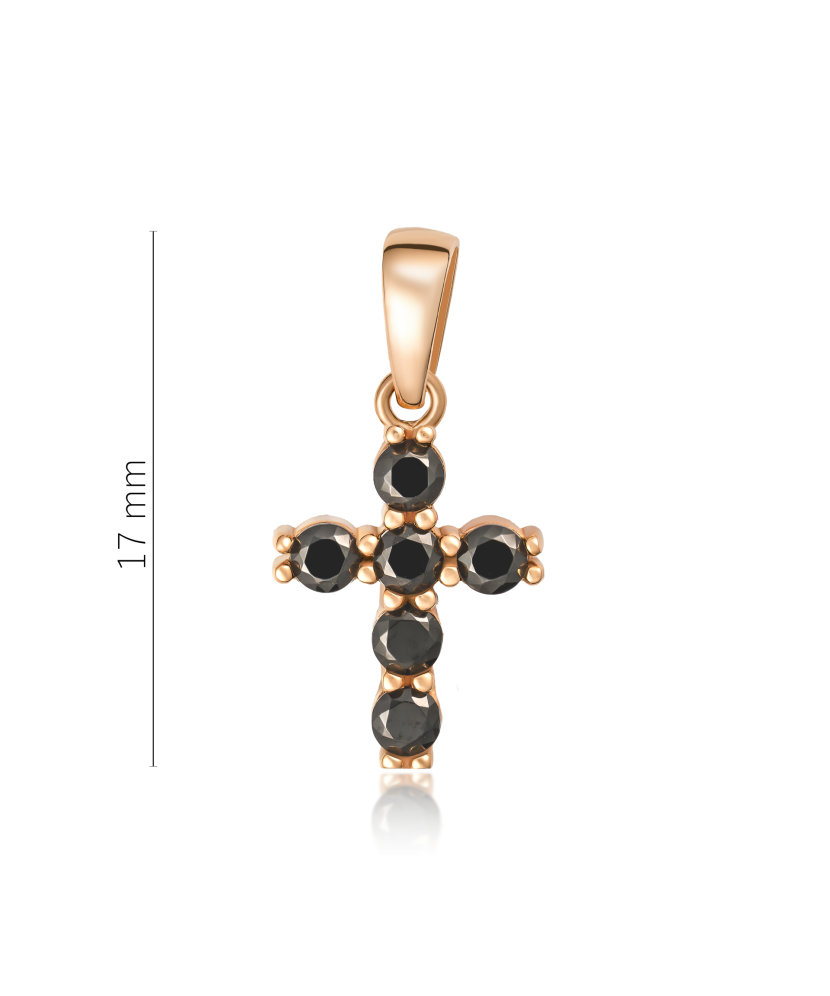 Gold pendant with zircons "cross"