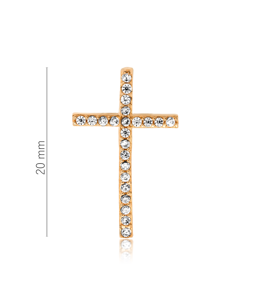 Gold pendant with zircons "cross"