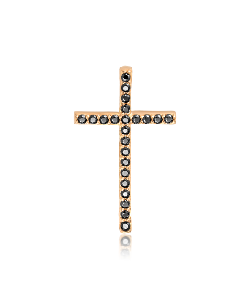 Gold pendant with zircons "cross"