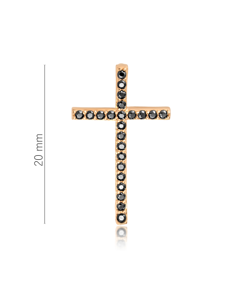 Gold pendant with zircons "cross"