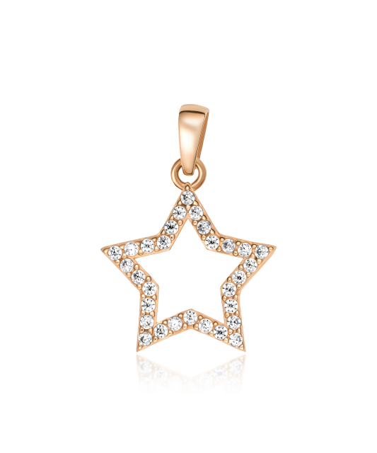 Gold pendant with zircons "star"