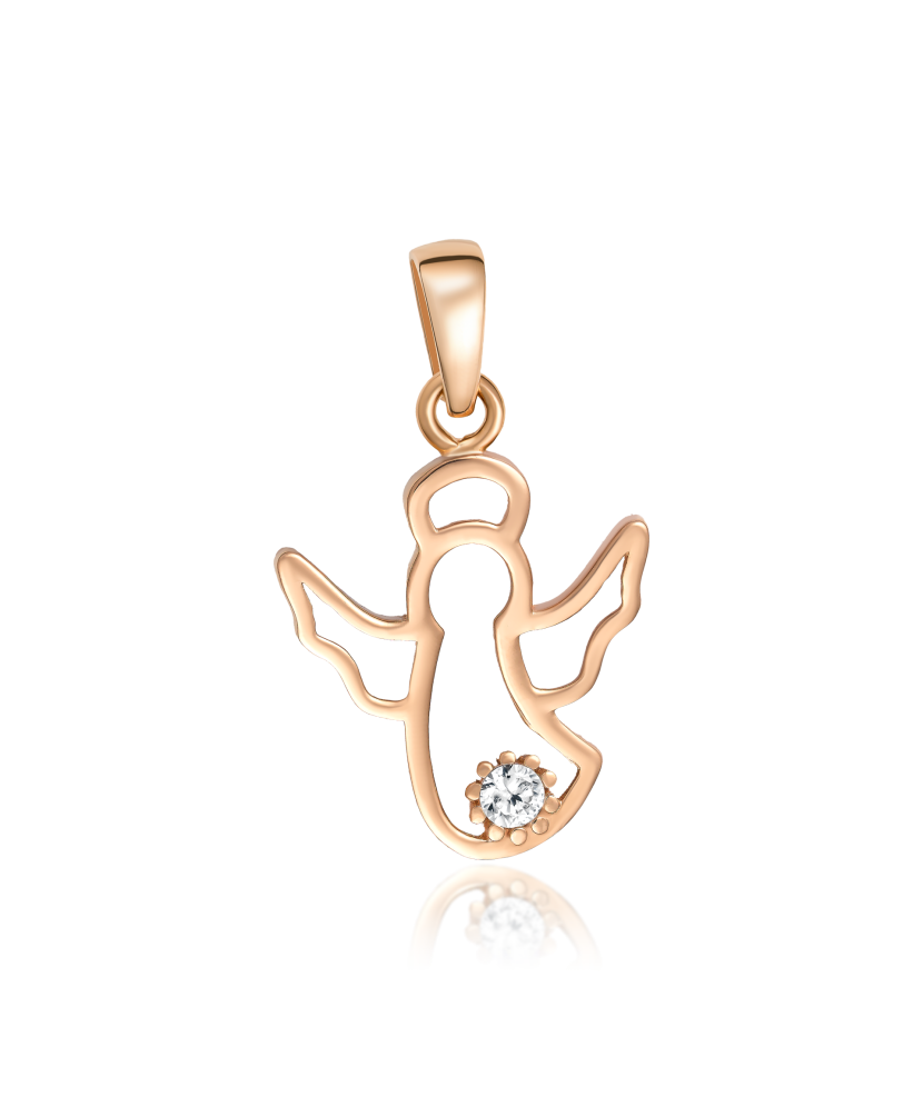 Gold pendant with zirconium "angel"