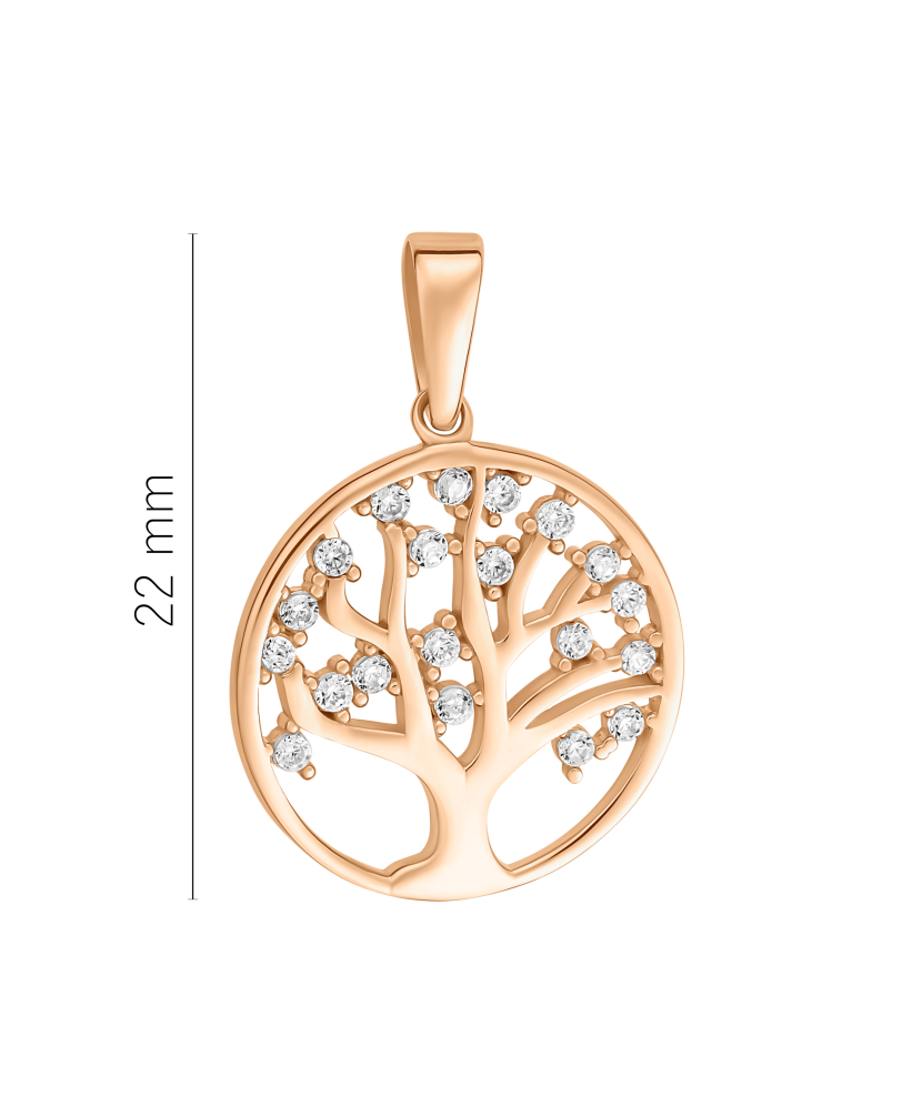 Gold pendant with zircons "Tree of life"