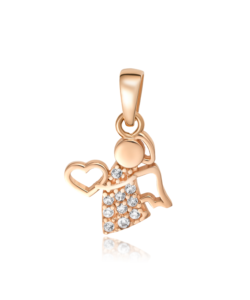 Золотой подвеска с цирконами "Ангел"