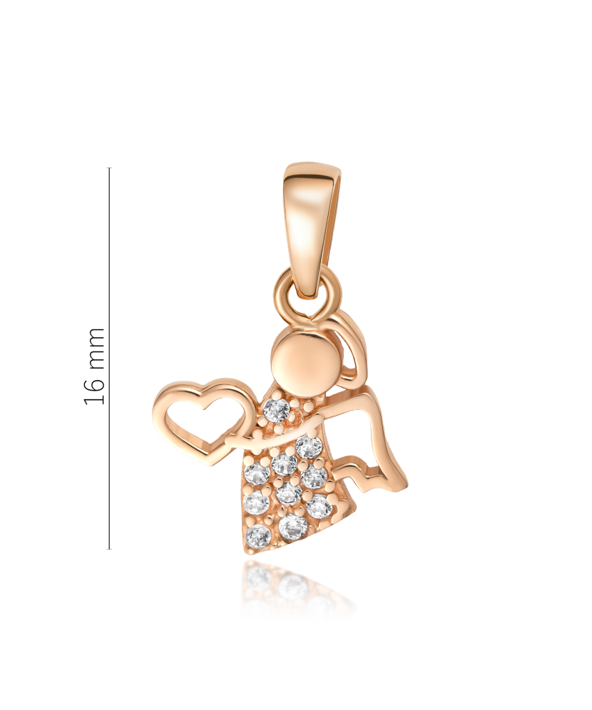 Gold pendant with zircons "angel"