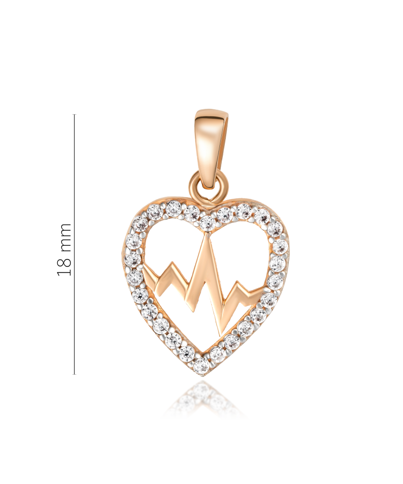 Gold pendant with zircons "heart"
