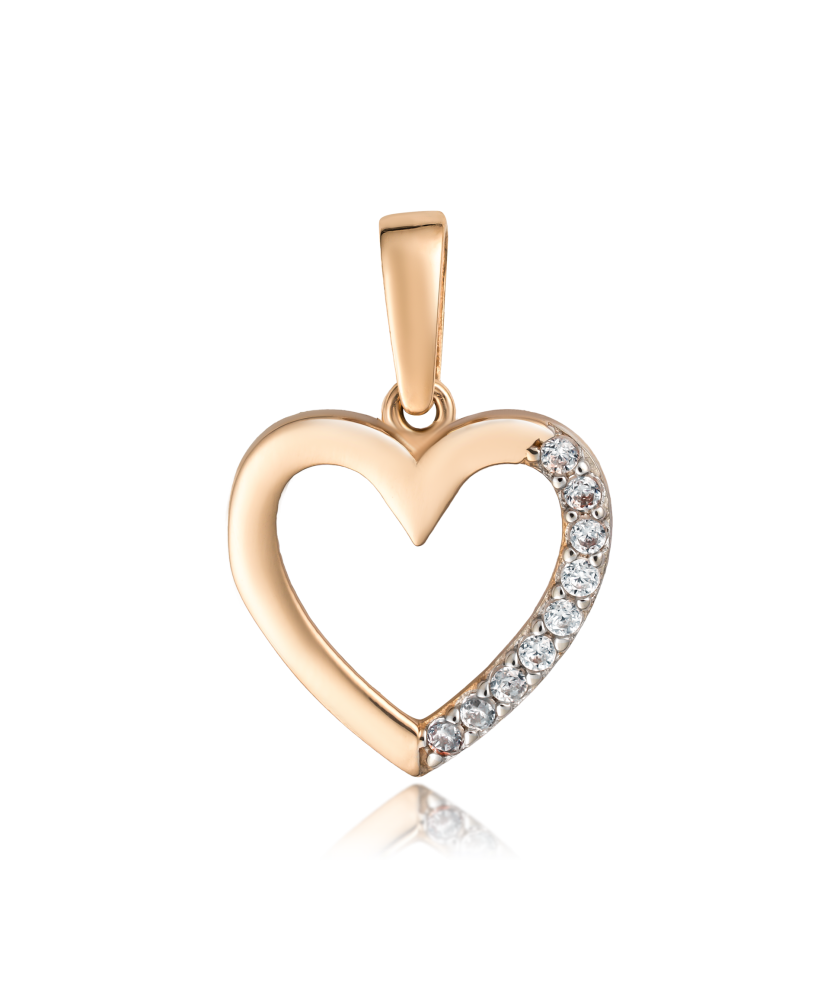 Gold pendant with zircons "heart"